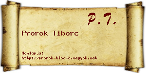 Prorok Tiborc névjegykártya